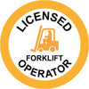 Licensed Forklift Operator, 50mm Round Hardhat Stickers, Pack/12