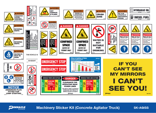 Machine Information Sticker Machinery Sticker Kits — Pinnacle Signage