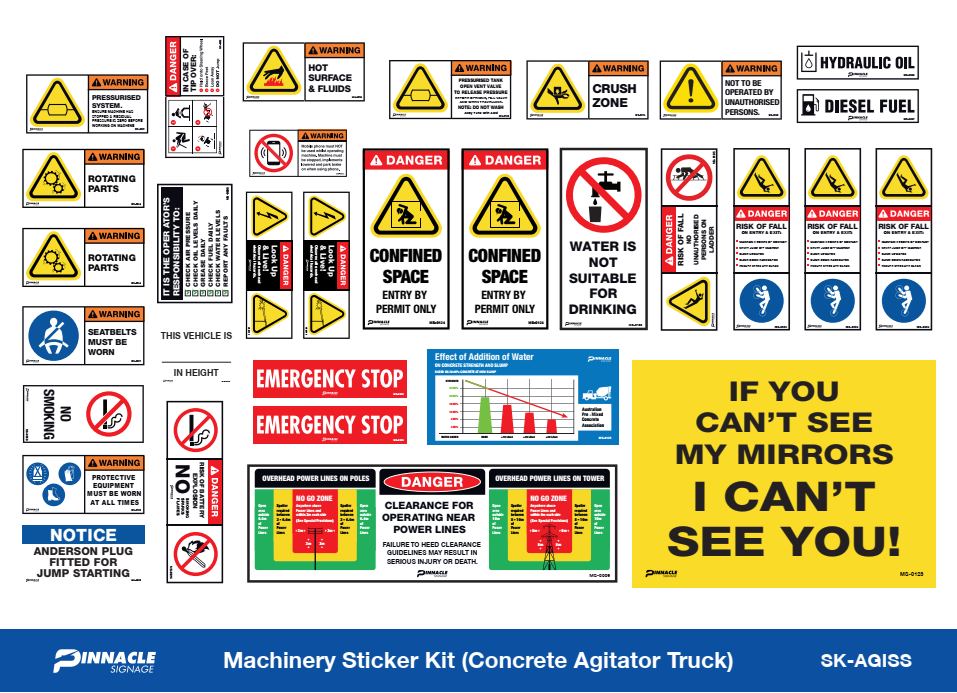 Machinery Sticker Kit, Concrete Agitator Truck