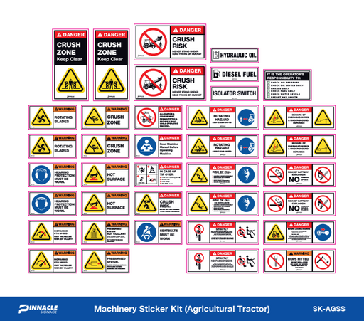 Machine Machine Id Stickers Machinery Sticker Kits — Pinnacle Signage