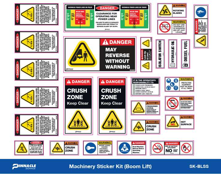 Machinery Sticker Kit Boom Lift — Pinnacle Signage