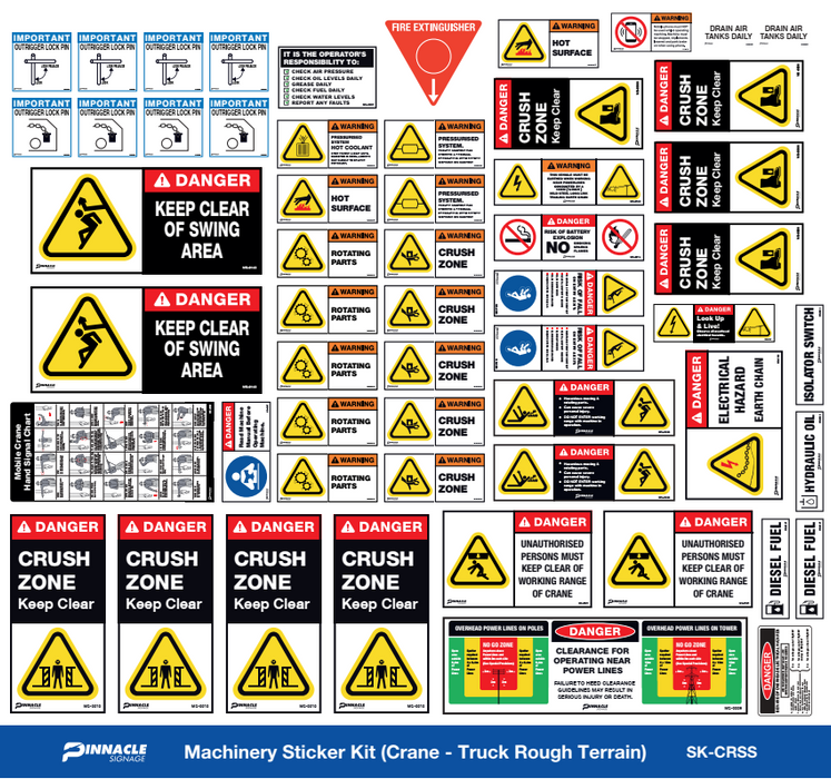 Machinery Sticker Kit, Crane - Truck/Rough Terrain