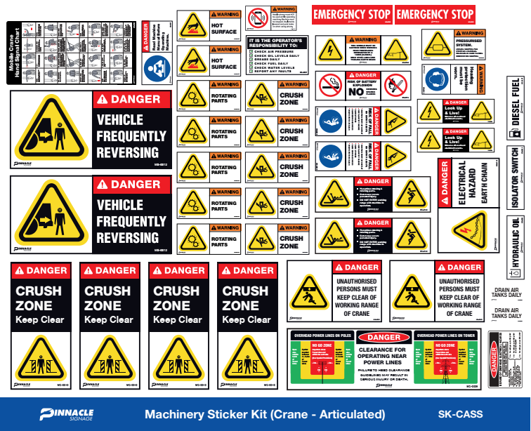 Machinery Sticker Kit Crane Articulated — Pinnacle Signage