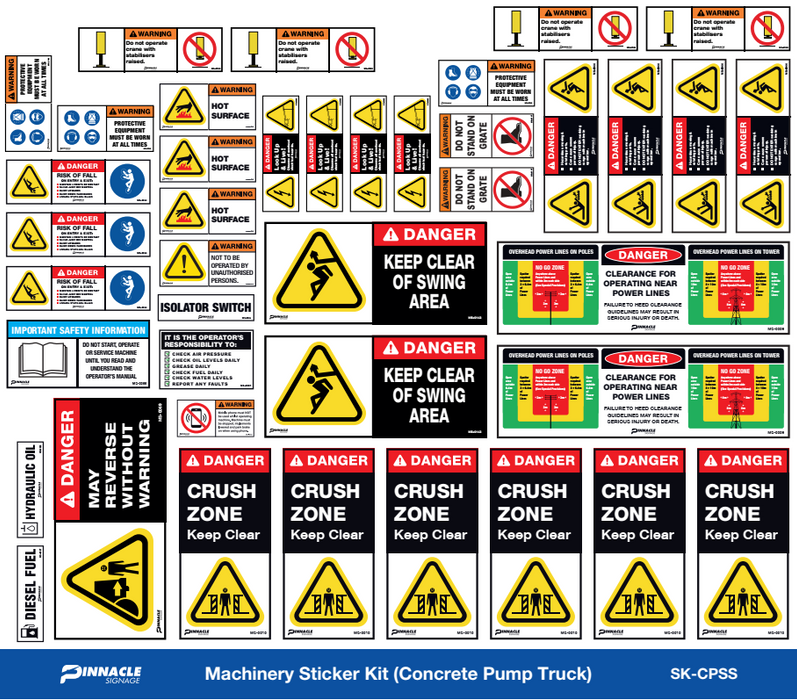Machinery Sticker Kit, Concrete Pump Truck