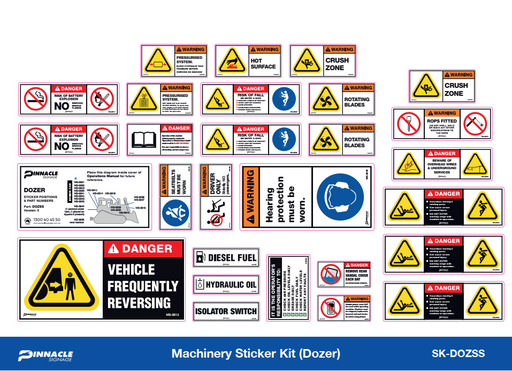 Machine Information Sticker Machinery Sticker Kits — Pinnacle Signage