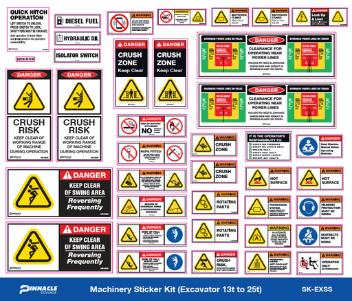 Machine Information Sticker Machinery Sticker Kits — Pinnacle Signage