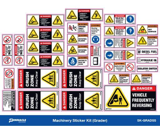 Machine Information Sticker Machinery Sticker Kits — Pinnacle Signage
