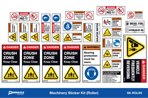 Machine Information Sticker Machinery Sticker Kits — Pinnacle Signage