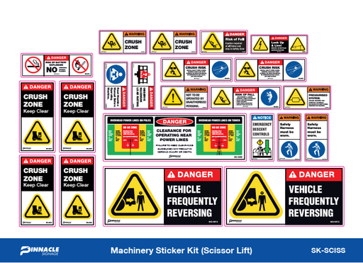 Machine Information Sticker Machinery Sticker Kits — Pinnacle Signage