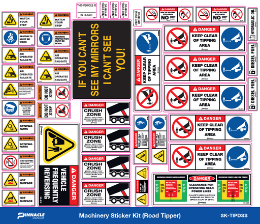 Machine Information Sticker Machinery Sticker Kits — Pinnacle Signage