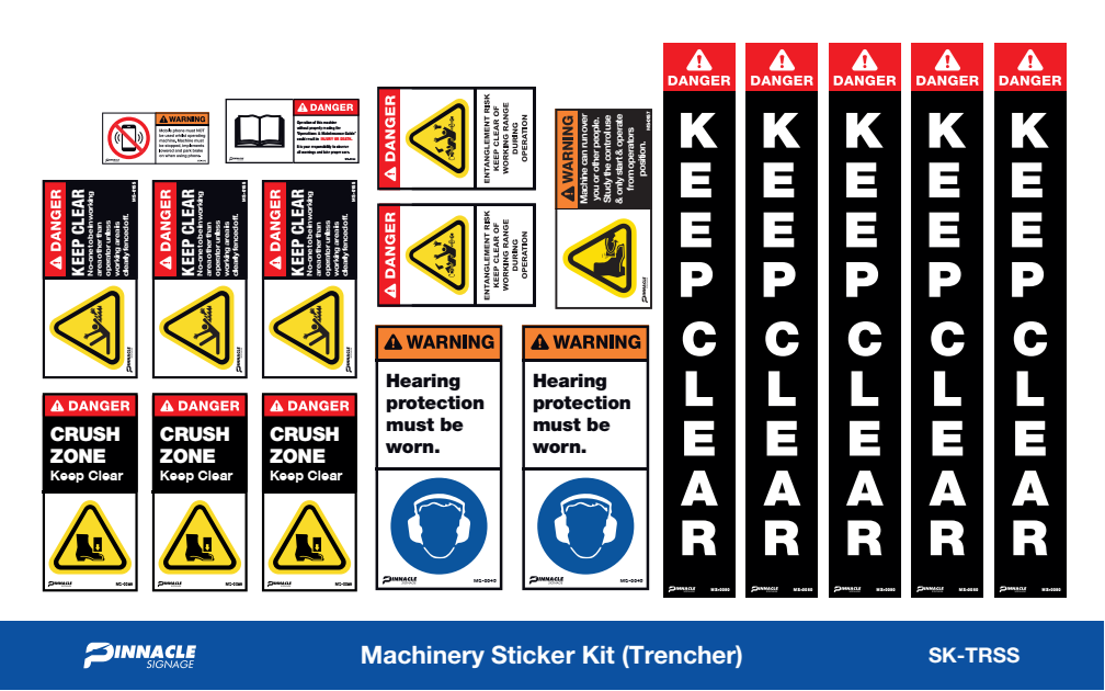 Machinery Sticker Kit, Trencher