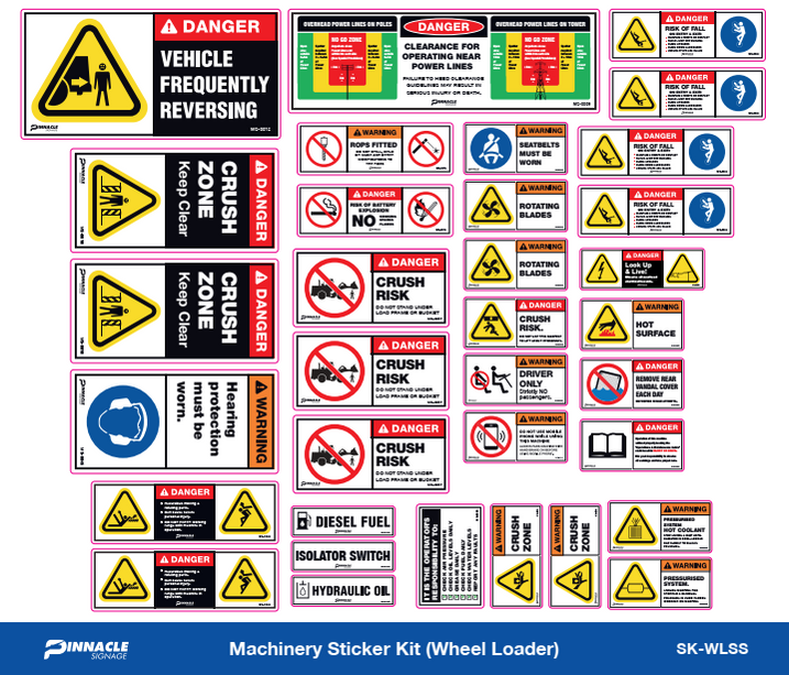 Machine Placement Stickers Machinery Sticker Kits — Pinnacle Signage