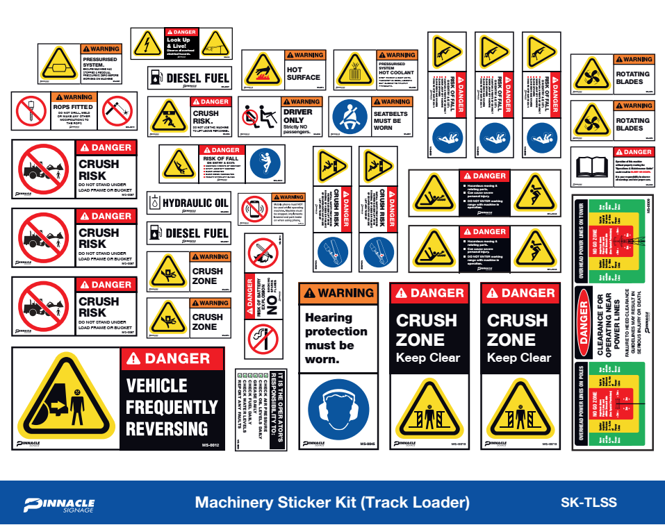 Machinery Sticker Kit Track Loader — Pinnacle Signage