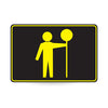 Symbolic Traffic Controller, Night Use, 900 x 600mm Metal, Class 1 Reflective, Swing Stand
