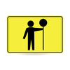 Symbolic Traffic Controller (Yellow), 900 x 600mm Metal, Class 1 Reflective, Swing Stand
