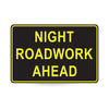 Night Roadwork Ahead, Night Use, 900 x 600mm Metal, Class 1 Reflective, Swing Stand
