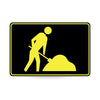 Symbolic Worker, Night Use, 900 x 600mm Metal, Class 1 Reflective, Swing Stand
