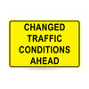 Changed Traffic Conditions, 900 x 600mm Metal, Class 1 Reflective, Swing Stand