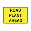 Road Plant Ahead, 900 x 600mm Metal, Class 1 Reflective, Swing Stand