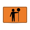 Symbolic Traffic Controller, 900 x 600mm Metal, Reflective Diamond Grade, Swing Stand