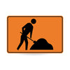 Symbolic Worker Sign, 900 x 600mm Metal, Reflective Diamond Grade, Swing Stand