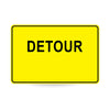 Detour (Text With Blank Space For Magnet), 900 x 600mm Metal, Class 1 Reflective, Swing Stand