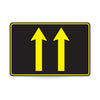 Lane Status (2 Lane Arrows), Night Use, 900 x 600mm Metal, Class 1 Reflective, Swing Stand