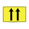 Lane Status (2 Lane Arrows), 900 x 600mm Metal, Class 1 Reflective, Swing Stand