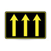 Lane Status (3 Lane Arrows), Night Use, 900 x 600mm Metal, Class 1 Reflective, Swing Stand
