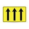 Lane Status (3 Lane Arrows), 900 x 600mm Metal, Class 1 Reflective, Swing Stand