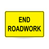 End Roadwork, 900 x 600mm Metal, Class 1 Reflective, Swing Stand