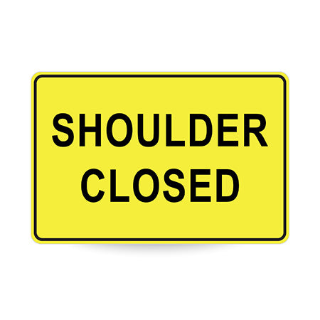 Shoulder Closed, 900 x 600mm Metal, Class 1 Reflective, Swing Stand