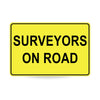 Surveyors on Road, 900 x 600mm Metal, Class 1 Reflective, Swing Stand
