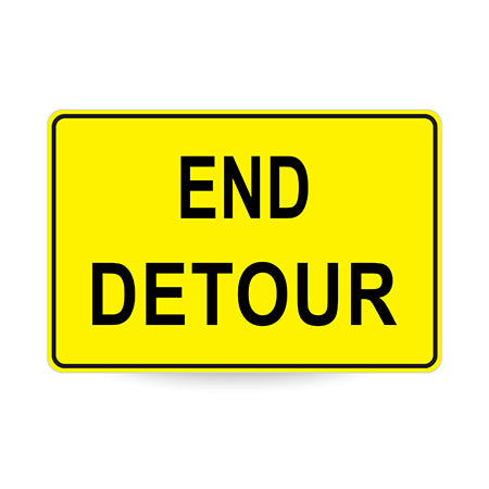 End Detour, 900 x 600mm Metal, Class 1 Reflective, Swing Stand