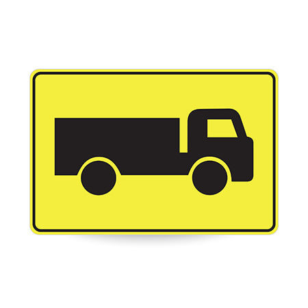 Truck Picto, 900 x 600mm Metal, Class 1 Reflective, Swing Stand