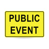 Public Event, 900 x 600mm Metal, Class 1 Reflective, Swing Stand