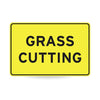 Grass Cutting, 900 x 600mm Metal, Class 1 Reflective, Swing Stand