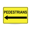 Pedestrians (Arrow Left), 900 x 600mm Metal, Class 1 Reflective, Swing Stand