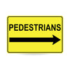 Pedestrians (Arrow Right), 900 x 600mm Metal, Class 1 Reflective, Swing Stand