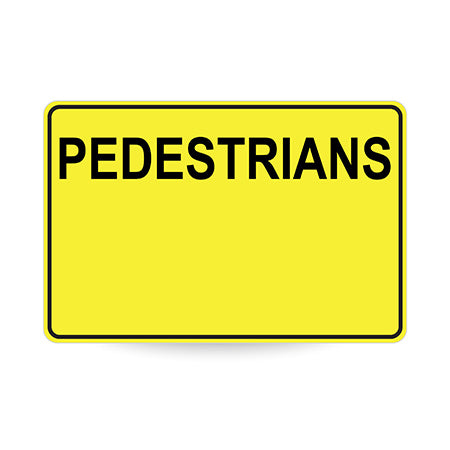 Pedestrians (Text With Blank Space For Magnet), 900 x 600mm Metal, Class 1 Reflective, Swing Stand