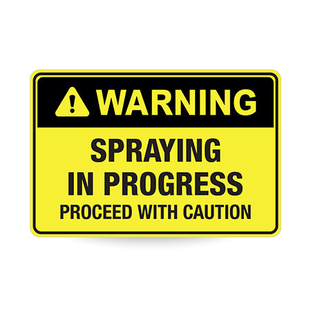 Warning Spraying In Progress, 900 x 600mm Metal, Class 1 Reflective, Swing Stand