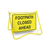 Footpath Closed Ahead, 900 x 600mm Metal, Class 1 Reflective, Swing Stand