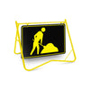 Symbolic Worker, Night Use, 900 x 600mm Metal, Class 1 Reflective, Swing Stand