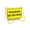 Roadwork On Side Road, 900 x 600mm Metal, Class 1 Reflective, Swing Stand
