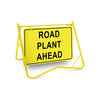 Road Plant Ahead, 900 x 600mm Metal, Class 1 Reflective, Swing Stand