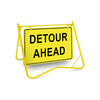 Detour Ahead, 900 x 600mm Metal, Class 1 Reflective, Swing Stand
