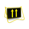 Lane Status (2 Lane Arrows), Night Use, 900 x 600mm Metal, Class 1 Reflective, Swing Stand