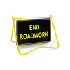 End Roadwork, Night Use, 900 x 600mm Metal, Class 1 Reflective, Swing Stand