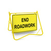 End Roadwork, 900 x 600mm Metal, Class 1 Reflective, Swing Stand