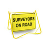 Surveyors on Road, 900 x 600mm Metal, Class 1 Reflective, Swing Stand